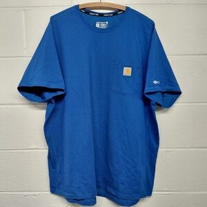 Carhartt Mens Force Relaxed Fit Midweight Short Sleeve Pocket T-Shirt 2XL Blue